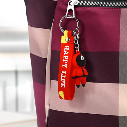 Keychain Wristband Squid Game Series Silicone Character Red