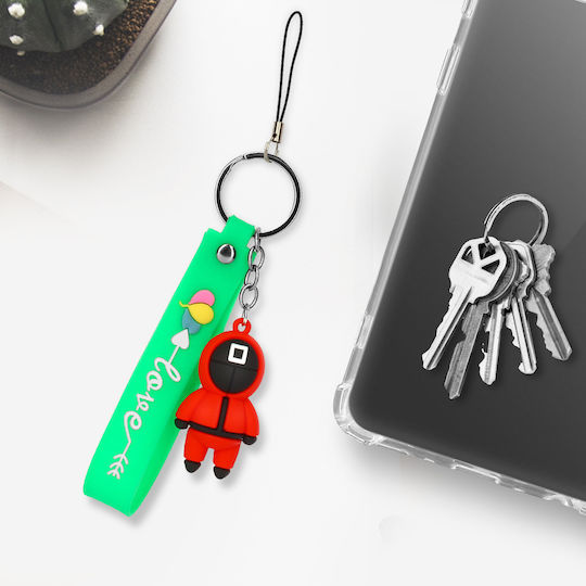 Keychain Wristband Squid Game Series Silicone Character Green