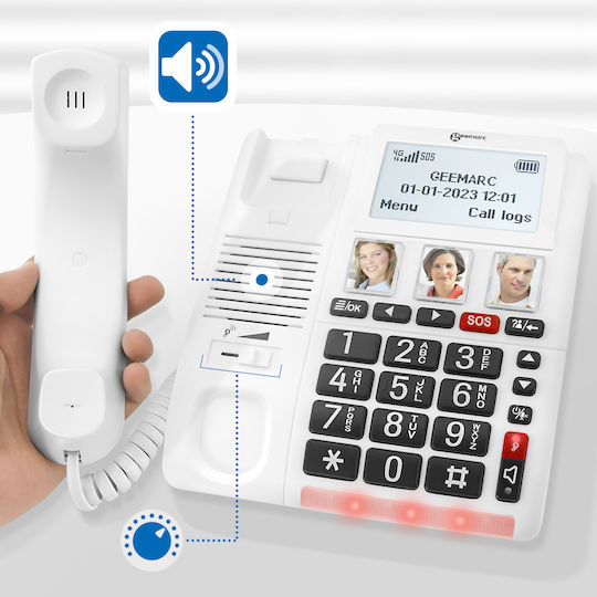 Geemarc CL9000 Telefon Fix De Birou Pentru Persoane Vârstnice Alb CL9000_WH_VDE