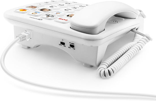 Geemarc Senioren-Verstärkungs-Telefon mit einstellbaren Fototasten Photophone 110 Weiß