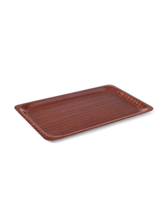 Hendi Lemnos Dreptunghiular Tavă de Servire Antiderapant cu Mânere în Culoare Maro 37x53cm 1buc