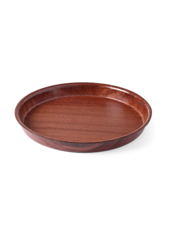 Hendi Lemnos Rotund Tavă de Servire Antiderapant cu Mânere în Culoare Maro 42x42x3cm 1buc