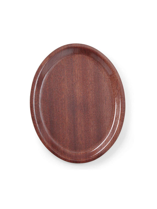 Hendi Lemnos Oval Tavă de Servire Antiderapant cu Mânere în Culoare Maro 29x21cm 1buc