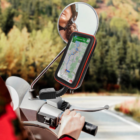 Motorcycle Scooter Stand + Waterproof Case Smartphones 6.3 "max Black