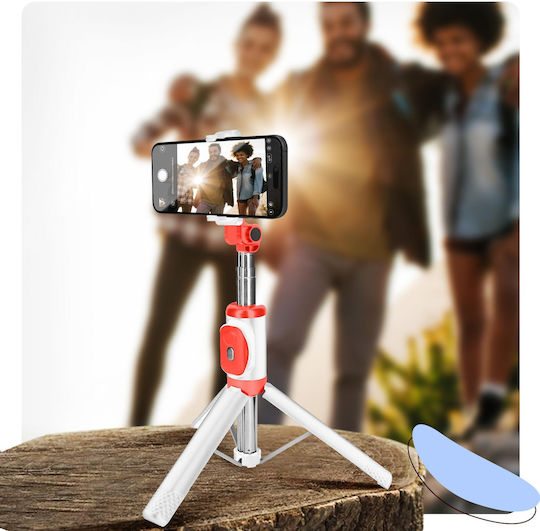 Avizar Selfie Stick Built-in Bluetooth Remote White