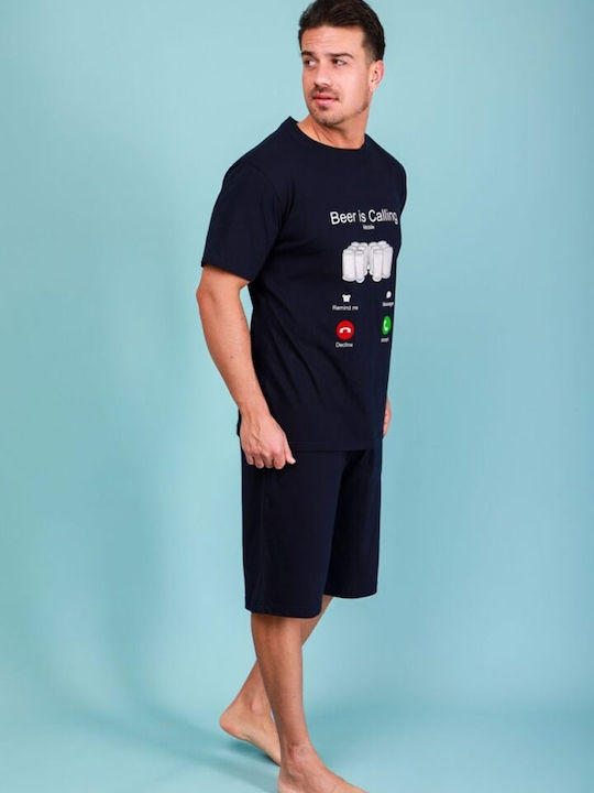 Happy Family Men's Summer Pajamas Set Black