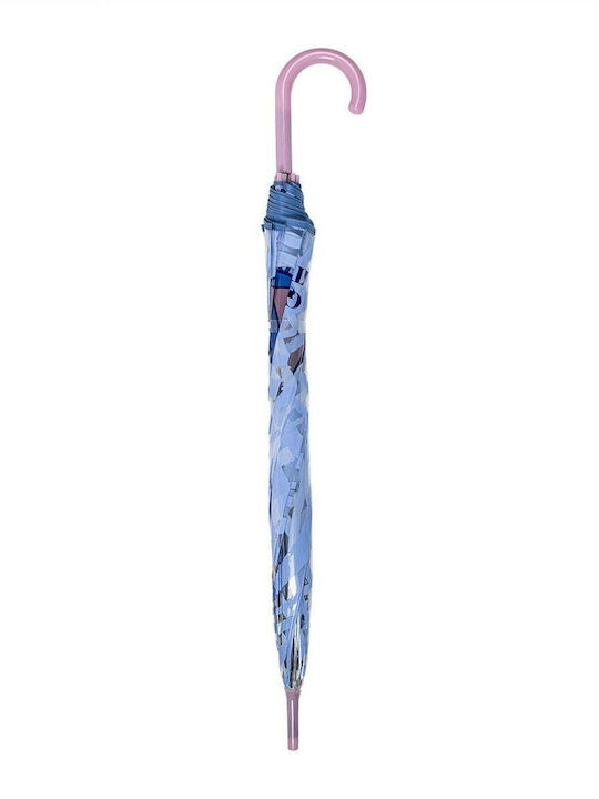 PCMerch Kinder Regenschirm Gebogener Handgriff Blau mit Durchmesser 60cm.