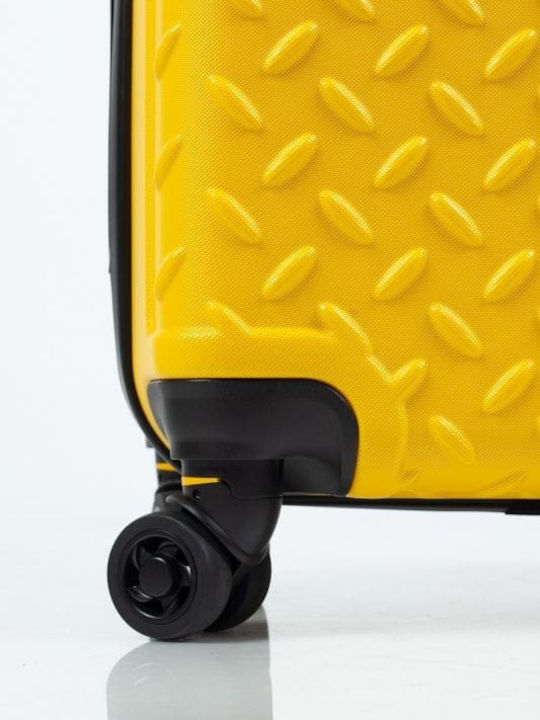 CAT Industrial Plate Cabin Hard Suitcase Yellow with 4 Wheels Height 54cm