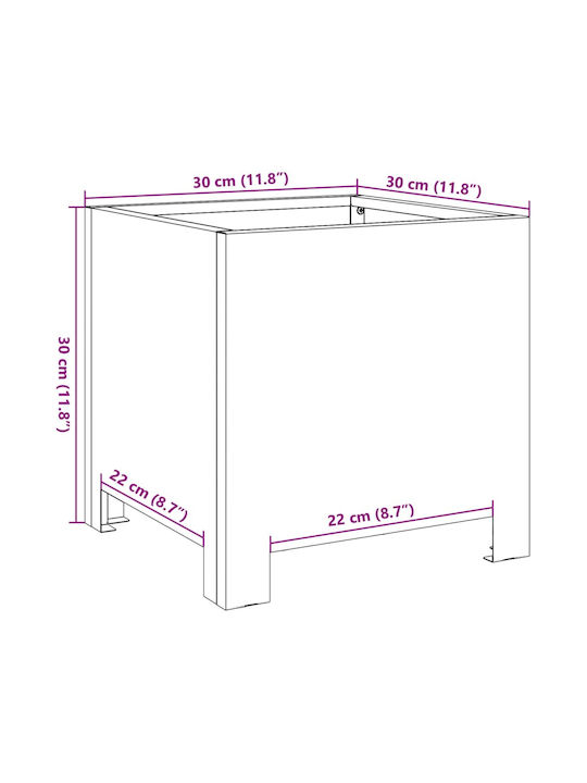vidaXL Grădină Set 2 Jardiniere Metalice Silver