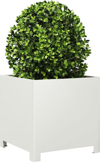 vidaXL Garden Set 2 Planters Metal White