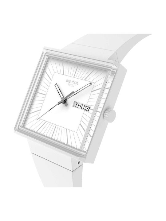 Swatch Swatch Women's Watch with White Rubber Strap