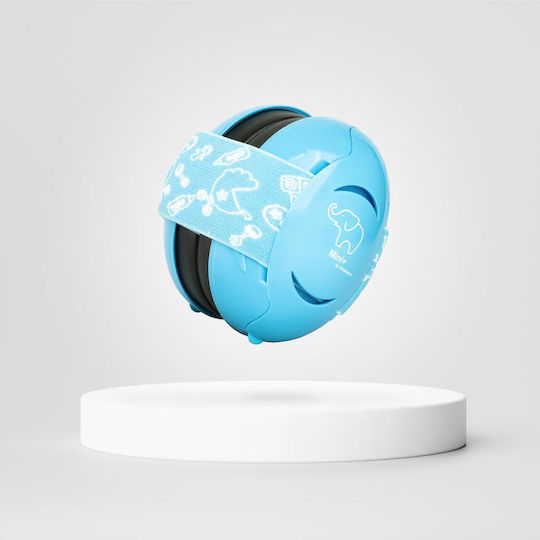 Căști anti-zgomot pentru bebeluși oferă protecție auditivă de la 0+ luni 2 benzi reglabile Snr 25 Albastru Schallwerk Mini+ Baby Blue