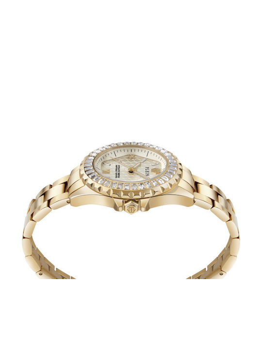 Philipp Plein Rock Couture Womens Watch 38mm Battery Gold Metal Bracelet