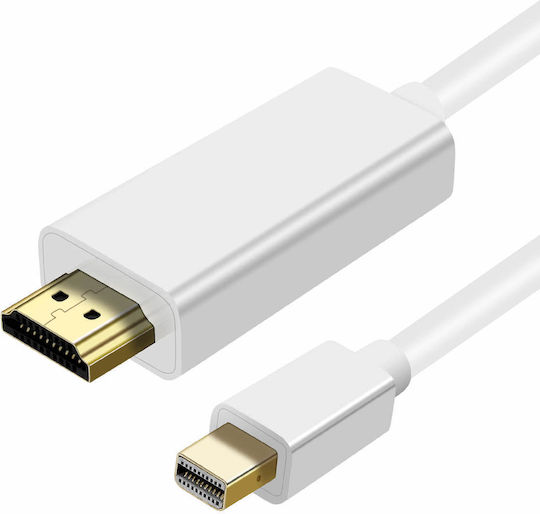 Mini DisplayPort Stecker auf HDMI Stecker Videokabel 4K Hohe Auflösung 1,8m Weiß