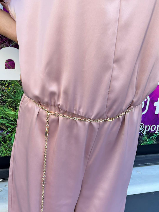 #Anlass Satin Jumpsuit Gürtel Dejavu Desi/30906 Nude