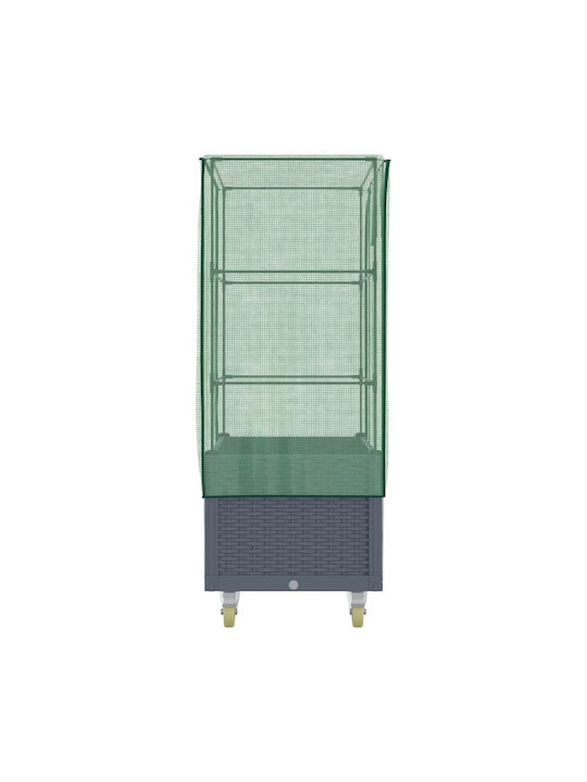 vidaXL Кутия за саксии Пластмаса Dark Gray 50x80x182см.