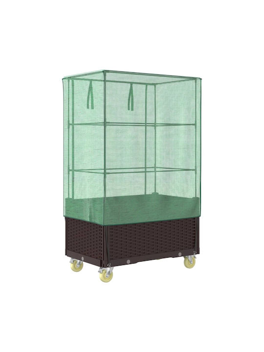 vidaXL Planter Box Plastic Brown 50x80x182cm.