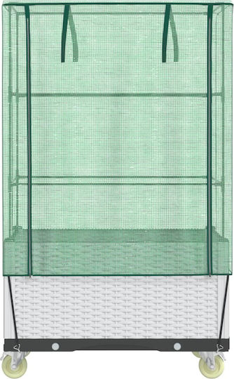 vidaXL Кутия за саксии Пластмаса Бял 50x80x182см.