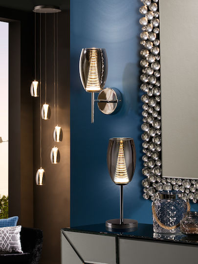 Nebula Lamp Wall with Integrated LED and Warm White Light Silver 12x30cm