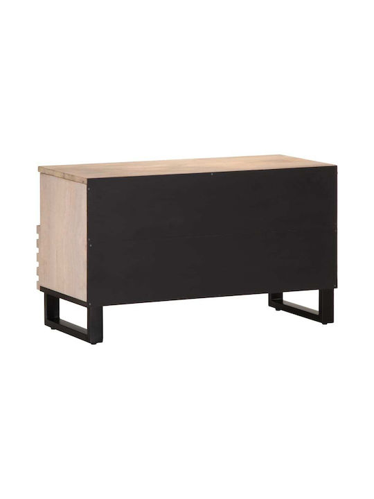 TV Stand from Metal & Solid Wood Gray L80xW34xH46cm