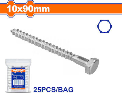 Wadfow Antrenor Screw Galvanizat cu Diametru M10 și Lungime 90mm 25buc 1.175kg