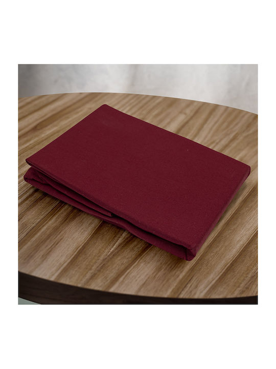 Lino Home Σεντόνι Μονό με Λάστιχο 100x200+30εκ. Claro Burgundy