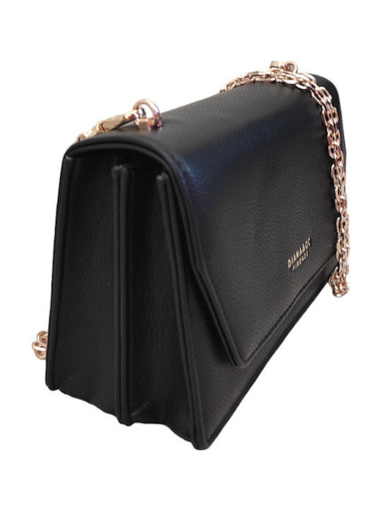 Mini-Schwarze Tasche mit Goldkette