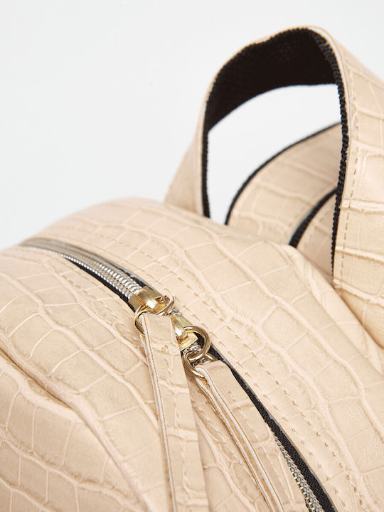 Elena Athanasiou Croco Rucksack Groß Creme