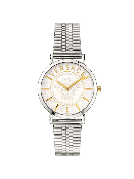 Versace Watch with Silver Metal Bracelet