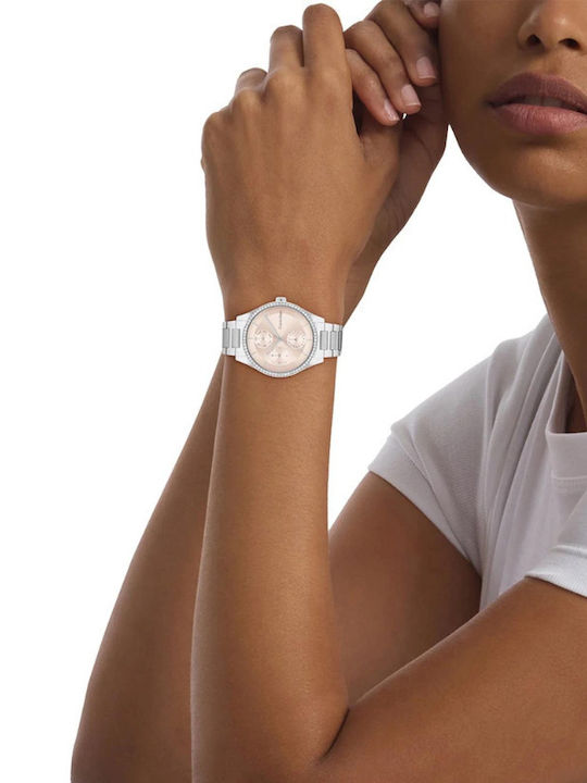 Calvin Klein Spark Γυναικείο Ρολόι 38mm Μπαταρίας με Ασημί Μεταλλικό Μπρασελέ