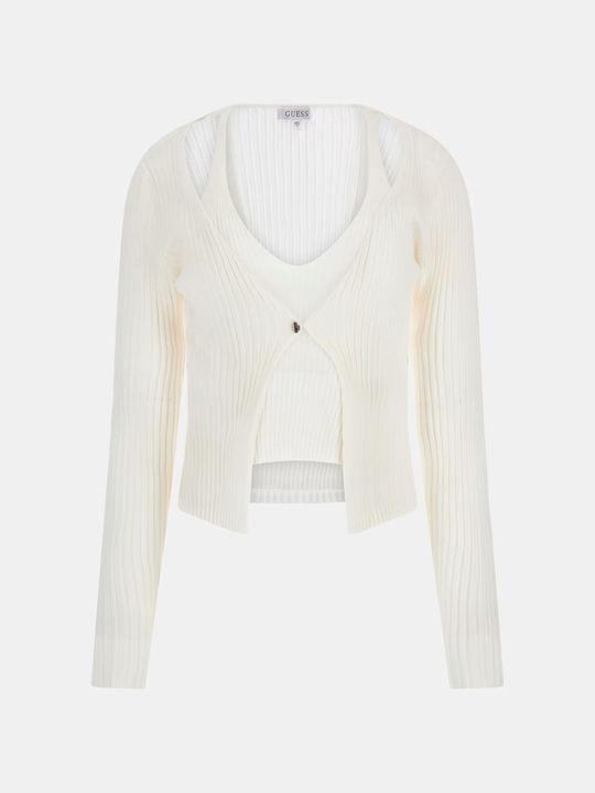 Damen Langarm Pullover Weiß