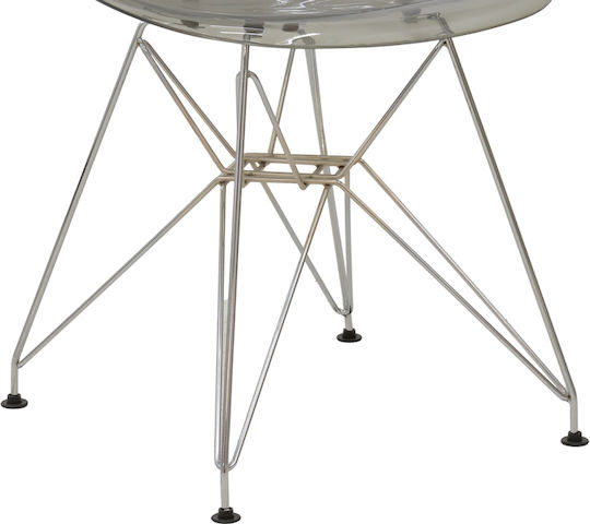 Adelle Dining Room Polypropylene Chair Transparent Grey 46x55x81cm