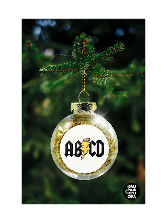 Koupakoupa Abcd Ornament de Crăciun Bilă Plastic Transparent cu Pulbere de Aur cu Paiete 8buc