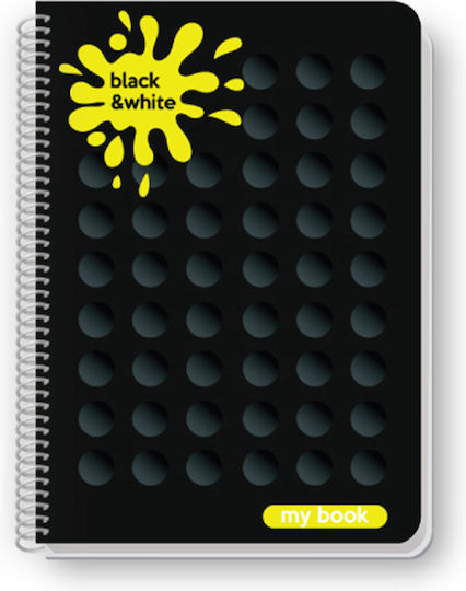 Black & White Spiral Notebook Ruled B5 My Book 1pcs