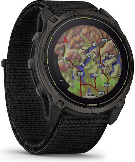Garmin Enduro 3 Titanium 51mm Αδιάβροχο Smartwatch με Παλμογράφο (Μαύρο)