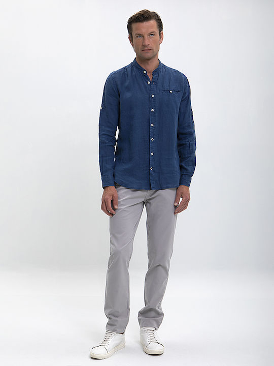 Commander Men's Shirt Long Sleeve Linen Raff