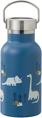 Fresk Kids Water Bottle Thermos Dinosaur Stainless Steel with Straw 350ml