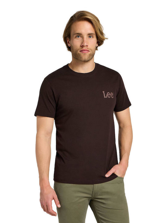 Lee Wobbly Herren T-Shirt Kurzarm Maroon