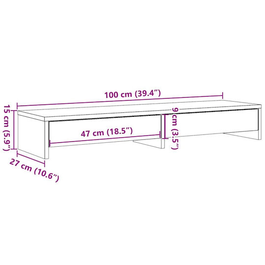 vidaXL Επιτραπέζια Βάση Οθόνης Λευκή (854670)
