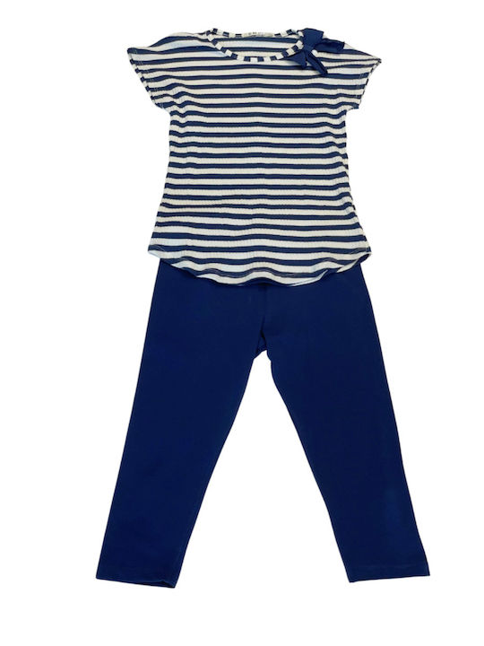 Kinder-Set mit Leggings Sommer 2Stück White, Marine