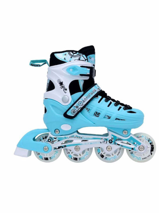 Athlopaidia Kids Adjustable Inline / Quad Rollers Blue 2 in 1