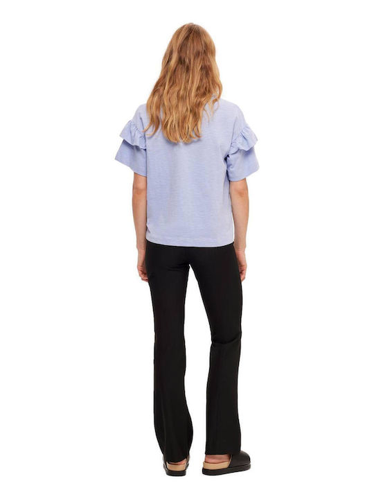 Women's Fabric Trousers Flared Black