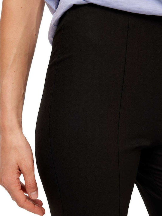 Women's Fabric Trousers Flared Black