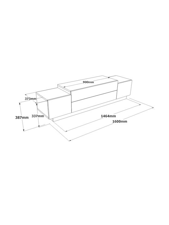 TV Stand Ayrshire Gray/Bronze M160xD37.3xH38.7cm