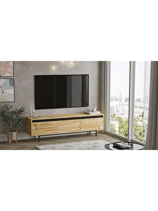 Έπιπλο Τηλεόρασης Midlothian Φυσικό/μαύρο Μ160xΠ35.5xΥ45.2cm