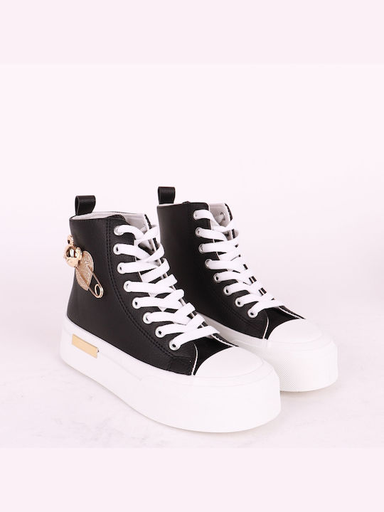 Women's High-Top Platform Sneakers Plato Ly769 Black