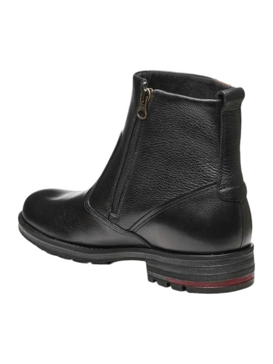 Leather Black Men's Boots Anatomical with Zipper