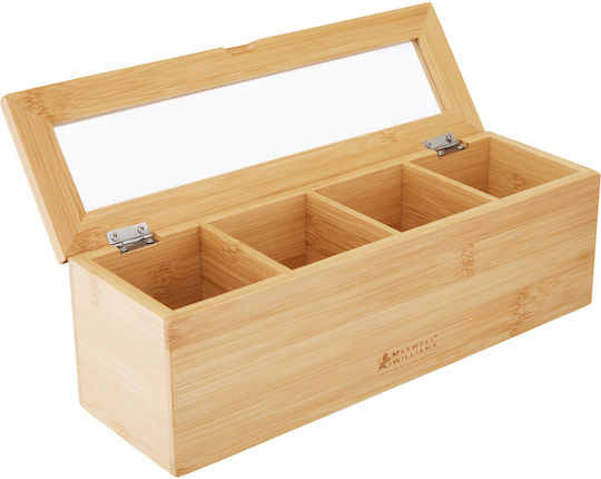 Maxwell & Williams Caseta pentru Ceai / Maro cu capac Lemn Bej 9.5x9x29.5cm Maxwell & Williams Caseta pentru Ceai / Maro cu capac Lemn Bej 9.5x9x29.5cm