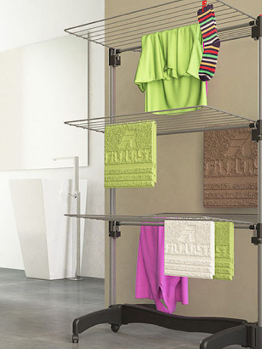Filplast Aluminum Folding Floor Clothes Drying Rack with Hanging Length 40m