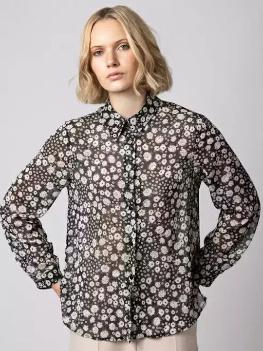 Women's Floral Long Sleeve Shirt Floral Print
